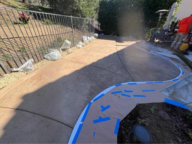 DecoShield Curved Walkway Transformation in Escondido, CA - Before Photo
