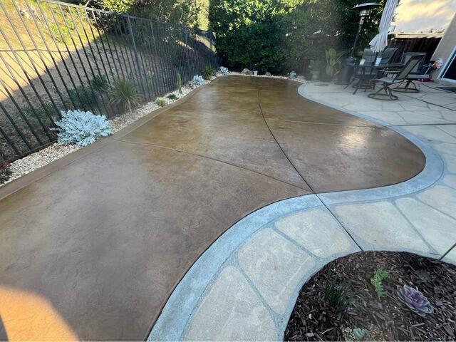 DecoShield Curved Walkway Transformation in Escondido, CA - After Photo