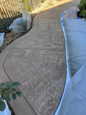 Backyard Concrete Patio Stained with DecoShield in Escondido, CA - Before Photo