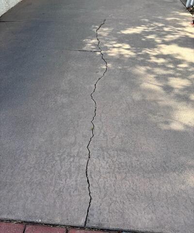 Concrete Driveway Crack Repair in Redondo Beach, CA | PolyLevel & NexusPro - Before Photo