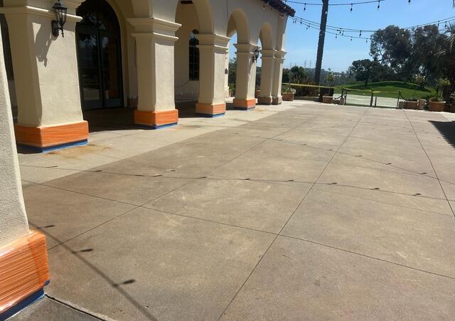 Large Concrete Patio Staining & Sealing with DecoShield in San Clemente, CA - Before Photo