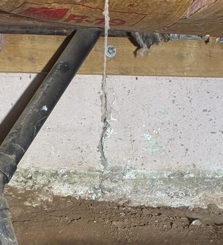 Foundation Wall Crack Repair with Reinforcement Straps in Vista, CA - Before Photo