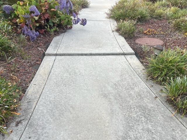 Concrete Sidewalk Leveling in Poway, CA - Trip Hazard Removal and Surface Restoration - Before Photo
