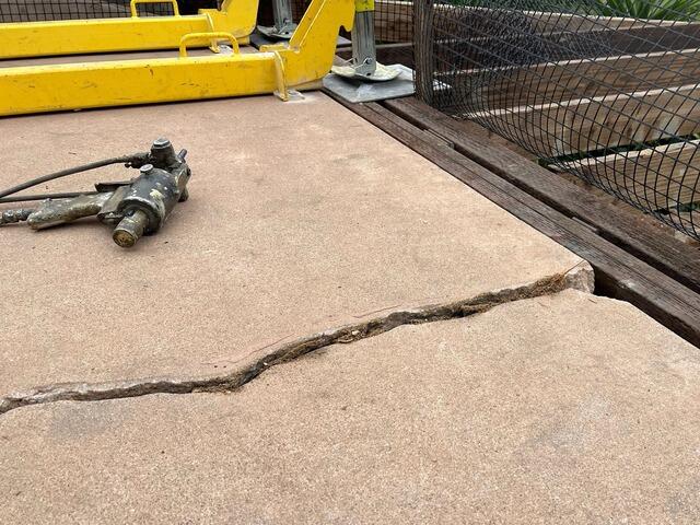 Concrete Pool Deck Crack and Surface Repair in San Diego, CA - Before Photo