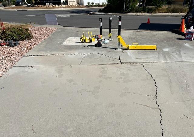 Concrete Leveling, Crack Repair, and Joint Sealing in Escondido, CA - Before Photo
