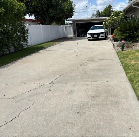 Driveway Crack Repair and Concrete Lifting in San Bernardino, CA - Before Photo