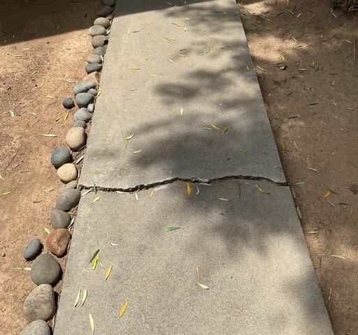 Cracked Concrete Walkway Repair in Escondido, CA - Before Photo