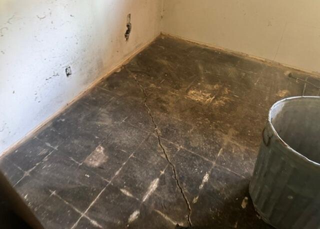 Concrete Slab Crack Stitch Repair in Spring Valley, CA - Before Photo