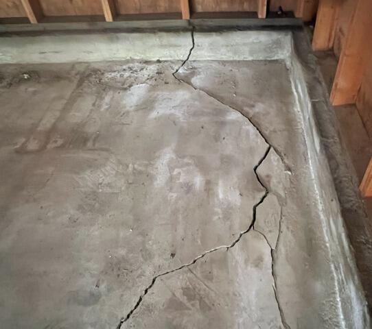 Before & After: Concrete Crack Stitch Repair in Idyllwild, CA - Before Photo