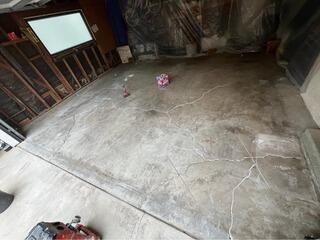 Concrete Crack Repair in Woodland Hills, CA - Slab Crack Stitching Before & After