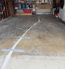 Garage Slab Crack Stitch Repair in Whittier, CA | Concrete Floor Stabilization by Saber Foundation Repair