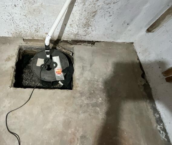 TripleSafe Sump Pump, WaterGuard, and SaniDry Sedona Installation in Manlius, NY - Before Photo