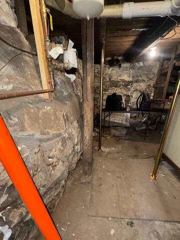 Bowing Wall Repair in Glenfield, NY - Before Photo