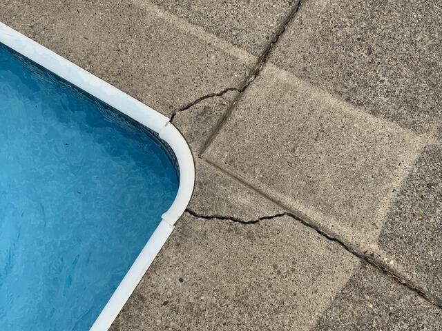 Pool Deck Repair in East Syracuse, NY - Before Photo