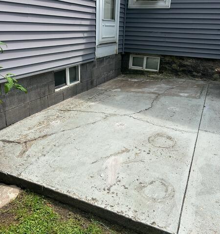 Cracked Patio Repair in Rodman, NY - Before Photo
