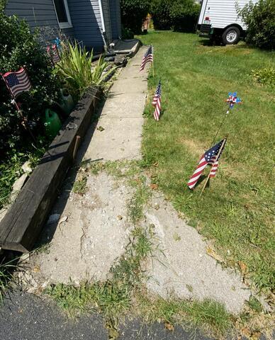 Concrete Walkway Repair in Endicott, NY - Before Photo