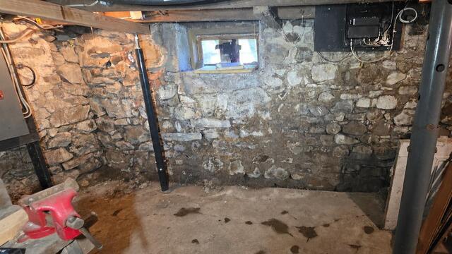 Stone Foundation Repair in Skaneateles, NY - Before Photo