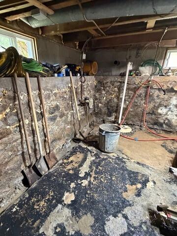 Basement Waterproofing Solution in Antwerp, NY - Before Photo