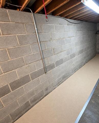 Foundation Wall Support in Honeoye Falls, NY - Before Photo