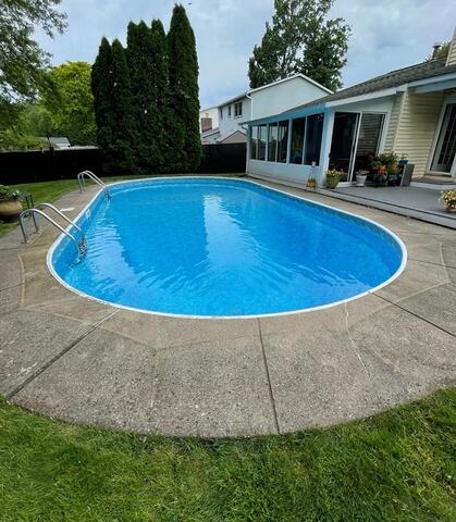 Pool Deck Repair in Liverpool, NY - Before Photo