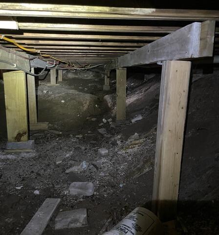 Crawl Space Encapsulation and Support in Chittenango, NY - Before Photo