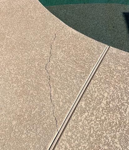 Pool Deck Crack Repair - Surprise, AZ | Concrete Pool Deck Repair - Before Photo