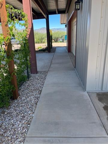 Concrete Slab and Walkway Repair in Huachuca City, AZ. Decoshield Concrete Staining. - Before Photo