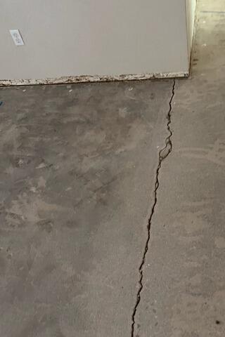 Living Area Crack Stitch Repair on Concrete Slab in Phoenix, AZ - Before Photo