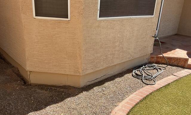 Stem Wall Repair in Phoenix, AZ. Rebar Oxidation replaced with composite. - Before Photo