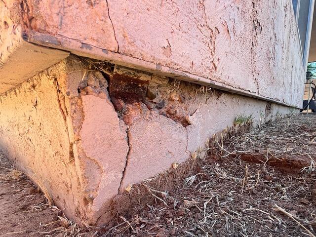 Stem Wall Repair and Exterior Foundation Restoration in Chandler, AZ - Before Photo