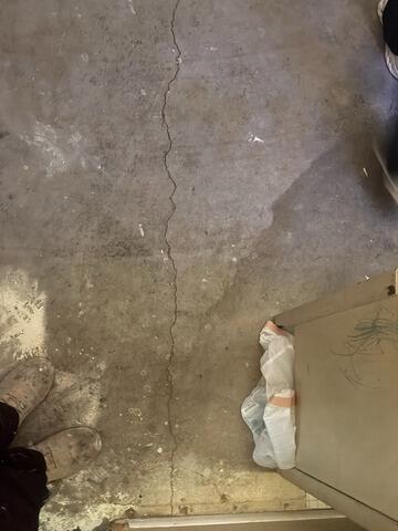 Interior Concrete Floor Crack Stitch Repair in Phoenix, AZ - Before Photo