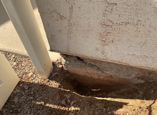 Stem Wall Repair Restores Deteriorating Concrete in Chandler, AZ - Before Photo