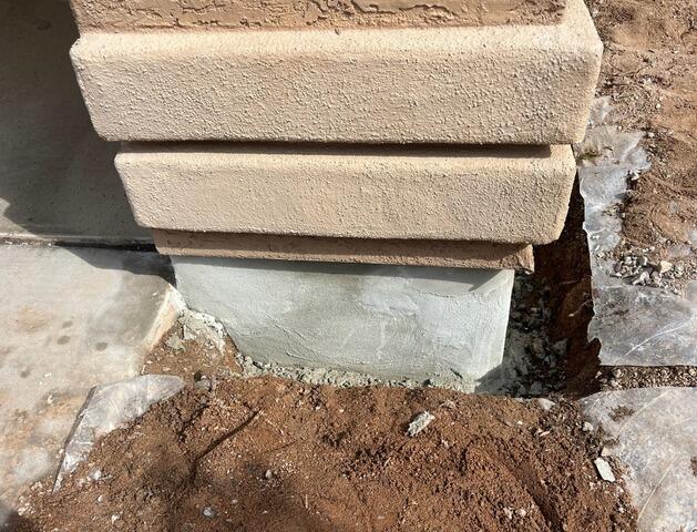 Gilbert, AZ Stem Wall Repair at Exterior Column - Before & After - After Photo