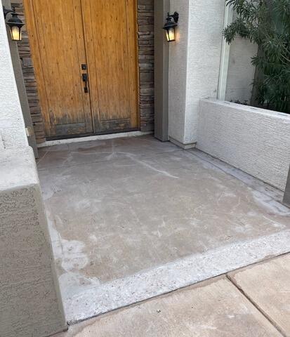 Florence, AZ Front Entry Concrete Repair and Vuba Stone - Before Photo