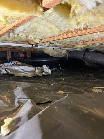 Crawl Space Vapor Barrier - Before Photo