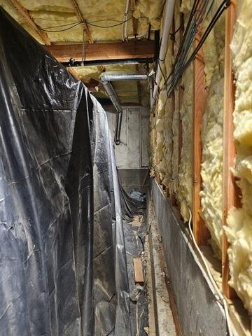 Loose, Flimsy Crawl Space Liner in Star, ID - Before Photo