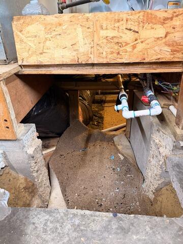 Dirty, Damp Crawl Space Entry in Boise, ID - Before Photo