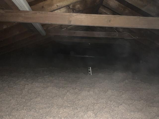Cellulose open blow in attic