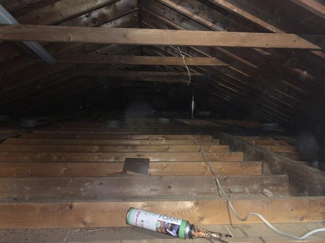 Cellulose open blow in attic
