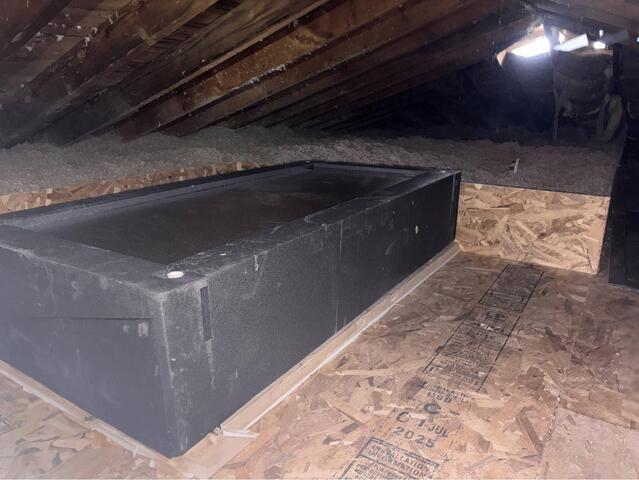 14' of Cellulose and a storage deck for an attic in Owego, NY - After Photo