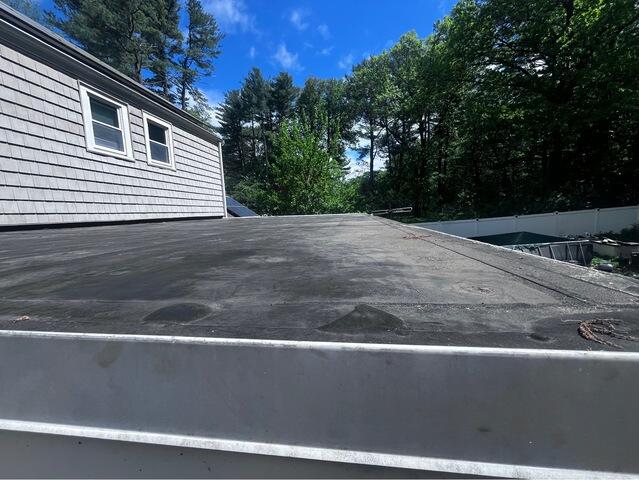 Flat Roof Replacement in Framingham, MA - Before Photo