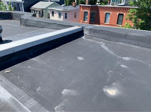 Flat Roof Replacement in South Boston, MA - Before Photo