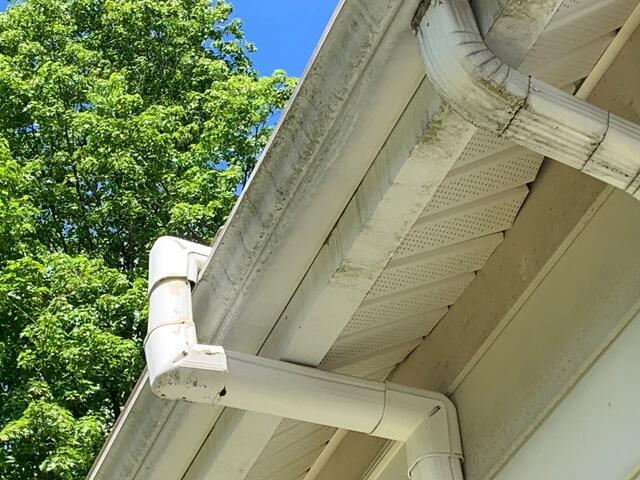 Gutter Replacement in Sharon, MA - Before Photo