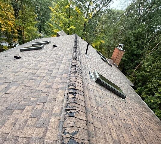 Roof Repair in Fiskdale, MA - Before Photo