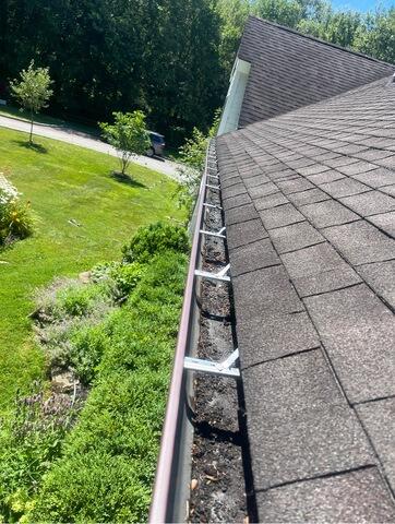 Raindrop Gutter Guard Installation in Bedford, NY - Before Photo