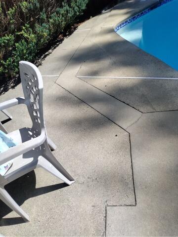 Pool Deck Repair in Duxbury, MA - Before Photo