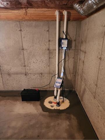 Basement Waterproofing System Installation in Manchester, NH