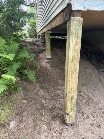 Helical Piers with Porch Brackets in Londonderry, NH