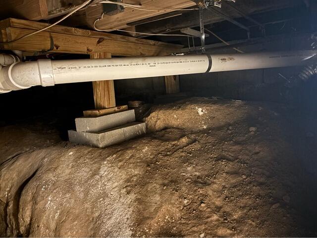 Crawl Space Vapor Barrier in Beverly, MA - Before Photo