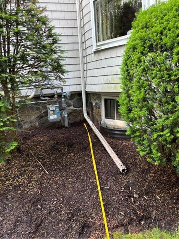 Downspout Extension in Winchester, MA - Before Photo